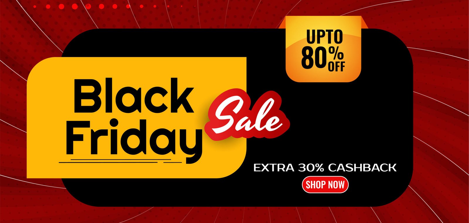 flat design black friday mega offer comic background